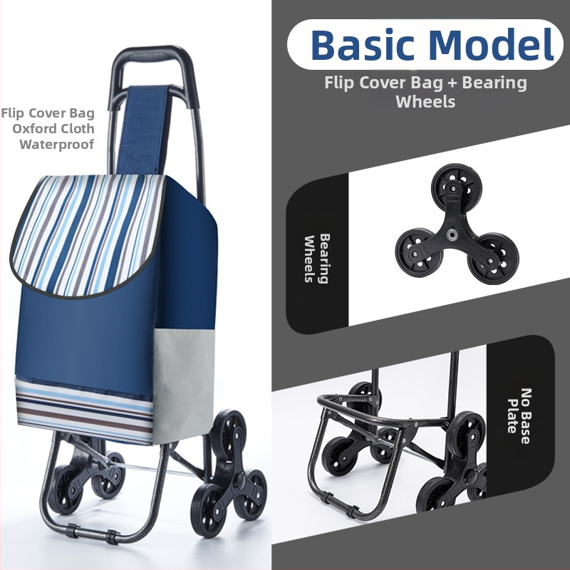 Πτυσσόμενο καρότσι αγορών, φορητό χειροκίνητο καρότσι με σώμα από ύφασμα, εκτύπωση λογότυπου και προσαρμογή (~2 kg)