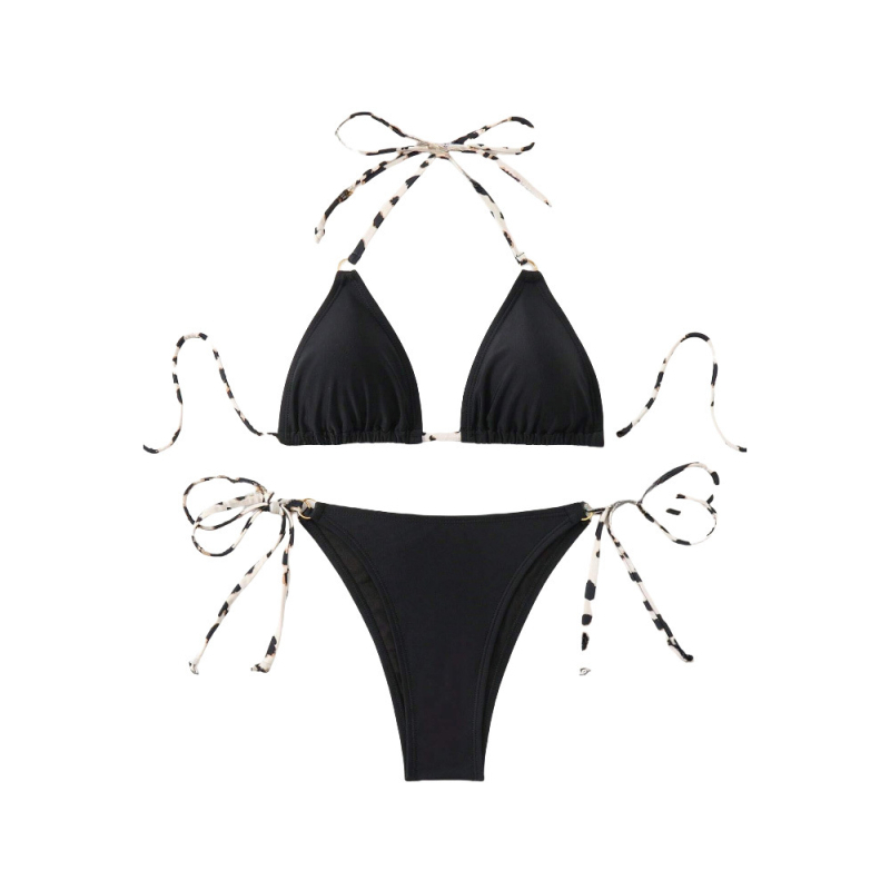 Γυναικείο μαγιό δύο τεμαχίων: βαθύ V ντεκολτέ, ανοιχτή πλάτη με κορδωτό δέσιμο, επένδυση στήθους; ύφασμα νάιλον 80%, επικάλυψη ελαστικό 20%; βάρος 300 g; κατάλληλο για κολύμβηση και βάδισμα στα ρηχά