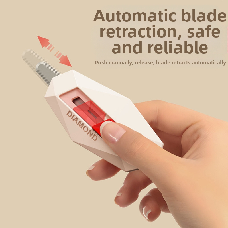 Мини магнитен нож за разопаковане на кутии с антизалепващ вътрешен нож - ABS + неръждаема стомана, модел 2625, тегло 15 g