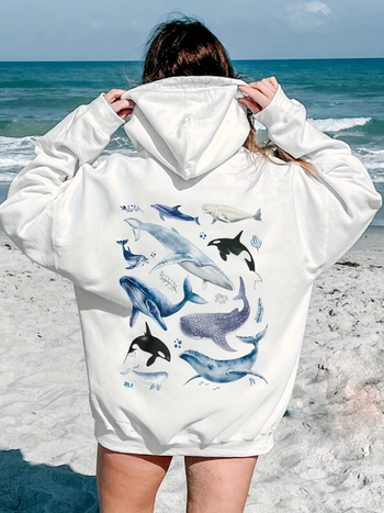 Hoodie s geometrijskim uzorkom, slobodan kroj, dugi rukavi, okrugli izrez, poliester 90–95%