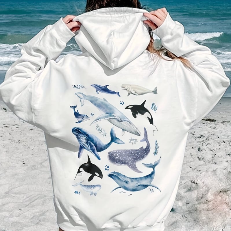 Hoodie s geometrijskim uzorkom, slobodan kroj, dugi rukavi, okrugli izrez, poliester 90–95%
