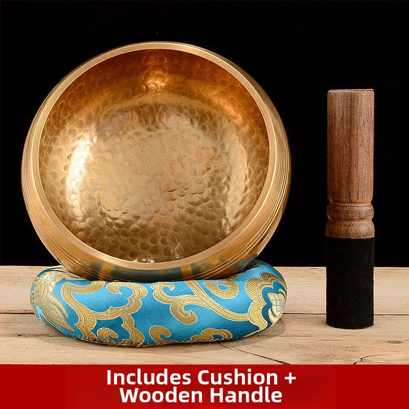 Медна будистка пееща чаша за медитация – ръчна изработка, 220 г, религиозна употреба
