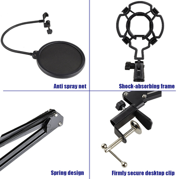 BM800 USB кондензаторен микрофон за компютър, безжичен, омнидирекционен, 20Hz-20kHz, SNR ≥70dB