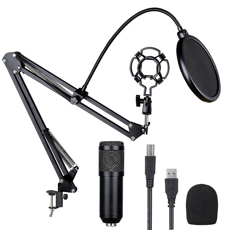 BM800 USB кондензаторен микрофон за компютър, безжичен, омнидирекционен, 20Hz-20kHz, SNR ≥70dB