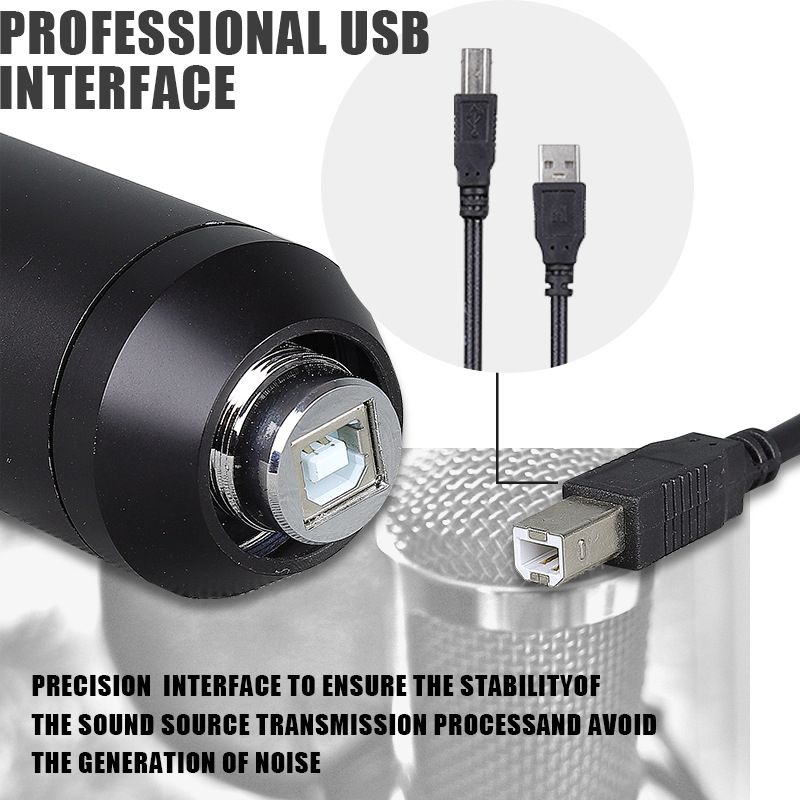 BM800 USB кондензаторен микрофон за компютър, безжичен, омнидирекционен, 20Hz-20kHz, SNR ≥70dB