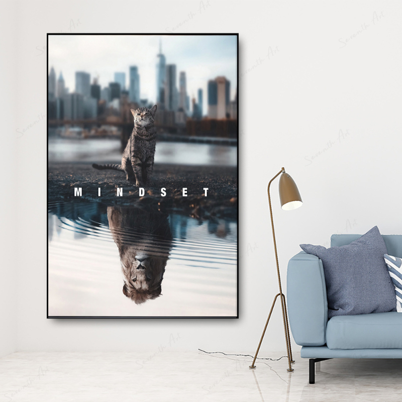 Декоративна платнена картина, модерен стил, без рамка, едно парче; буквен дизайн, подходяща за дневна.