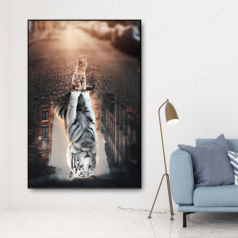 Декоративна платнена картина, модерен стил, без рамка, едно парче; буквен дизайн, подходяща за дневна.