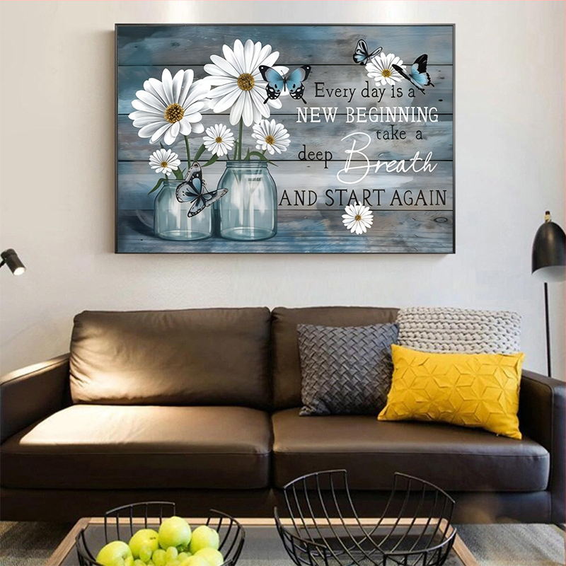 Слънчогледова картина върху платно – рамкирана в алуминиева рамка, маслено платно, инкджетен печат, модерен минималистичен стил, стенна украса за дневна, спалня, трапезария, антре и търговски пространства