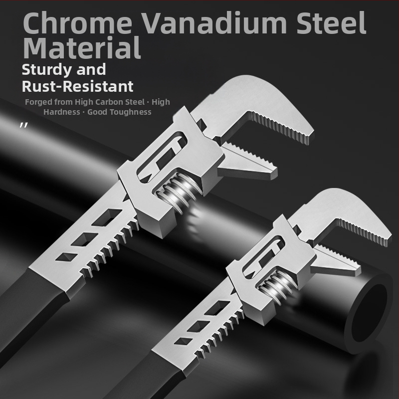 Клещи за тръби за баня с правоъгълен ъгъл и регулируеми, с голямо отваряне, хром-ванадиева стомана