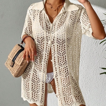 Γυναικείο παραλιακό καμβάς για μπικίνι - πλεκτό, UV προστασία, 210 g πολυεστέρας, επένδυση πολυεστέρα 80%, κατάλληλο για κολύμβηση