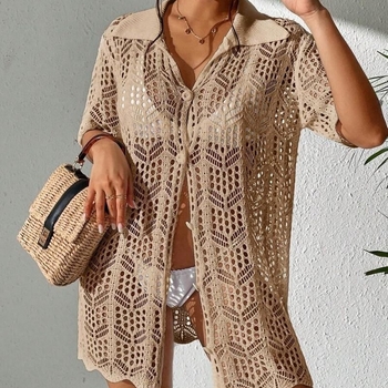 Γυναικείο παραλιακό καμβάς για μπικίνι - πλεκτό, UV προστασία, 210 g πολυεστέρας, επένδυση πολυεστέρα 80%, κατάλληλο για κολύμβηση