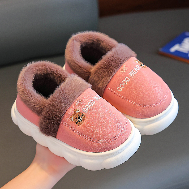 Bērnu kokvilnas mājas čības — Dzīvnieku raksts, Ūdensizturīgas, Pretslīdēšanas, Siltas