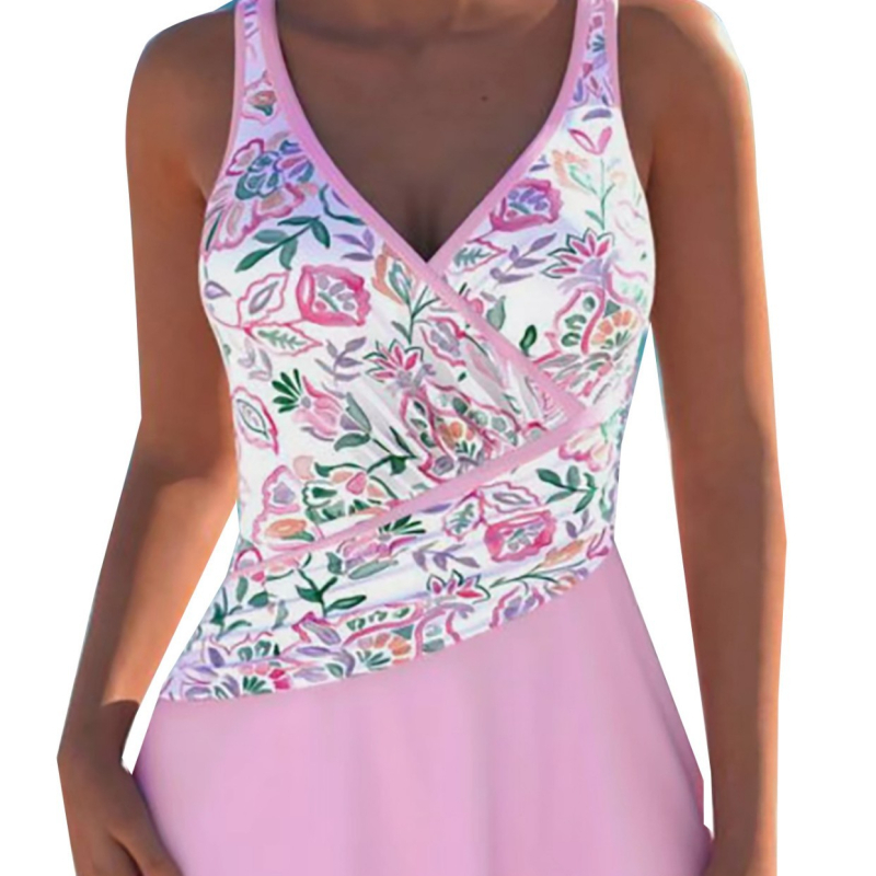 Γυναικείο ολόσωμο μαγιό με εκτύπωση, ανοιχτή πλάτη, νάιλον ύφασμα, επένδυση 18% ελαστάν, μεταλλική υποστήριξη