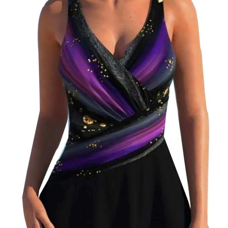 Γυναικείο ολόσωμο μαγιό με εκτύπωση, ανοιχτή πλάτη, νάιλον ύφασμα, επένδυση 18% ελαστάν, μεταλλική υποστήριξη