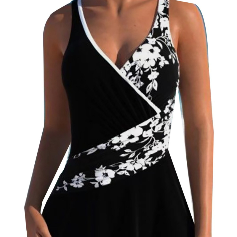 Γυναικείο ολόσωμο μαγιό με εκτύπωση, ανοιχτή πλάτη, νάιλον ύφασμα, επένδυση 18% ελαστάν, μεταλλική υποστήριξη