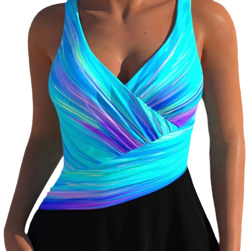 Γυναικείο ολόσωμο μαγιό με εκτύπωση, ανοιχτή πλάτη, νάιλον ύφασμα, επένδυση 18% ελαστάν, μεταλλική υποστήριξη