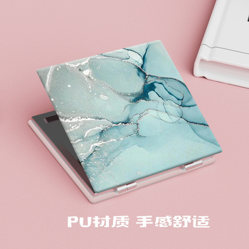 Сгъваемо огледало за грим с PU/PS/PVC рамка и алуминиево огледало, портативно настолно огледало