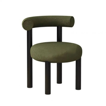 Стол за грим с метална основа, тапициран с агнешка вълна, модерен минималистичен стил, подходящ за спалня