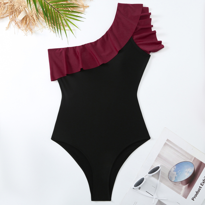 Μονόσωμο μαγιό χωρίς τιράντες με ενσωματωμένη επένδυση στήθους, μονόχρωμο, ύφασμα νάιλον 82% με επένδυση πολυεστέρα 95%