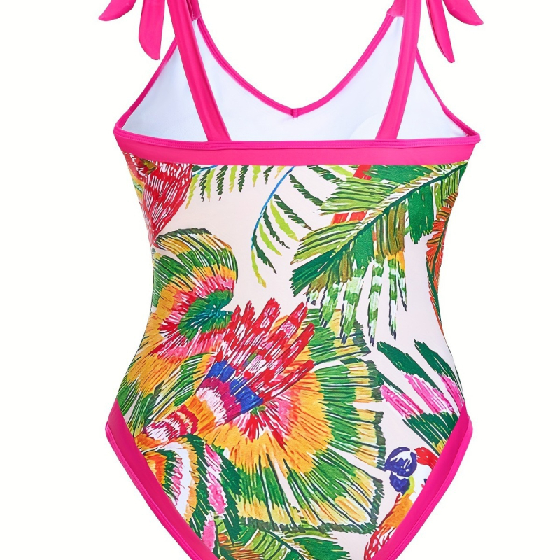 Μονόσωμο μαγιό για γυναίκες - σεξουαλικό τύπωμα με διάφανη επικάλυψη από δίχτυ, χωρίς μανίκια, πολυεστέρας, με επένδυση στο στήθος, χωρίς μεταλλικές στηρίξεις