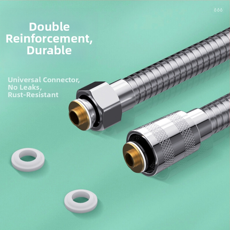 Душ маркуч, модел: душ маркуч, Материал: неръждаема стомана + метал, Монтаж: резбов, Номинално налягане: 6 MPa, Работна температура: 0–80 °C