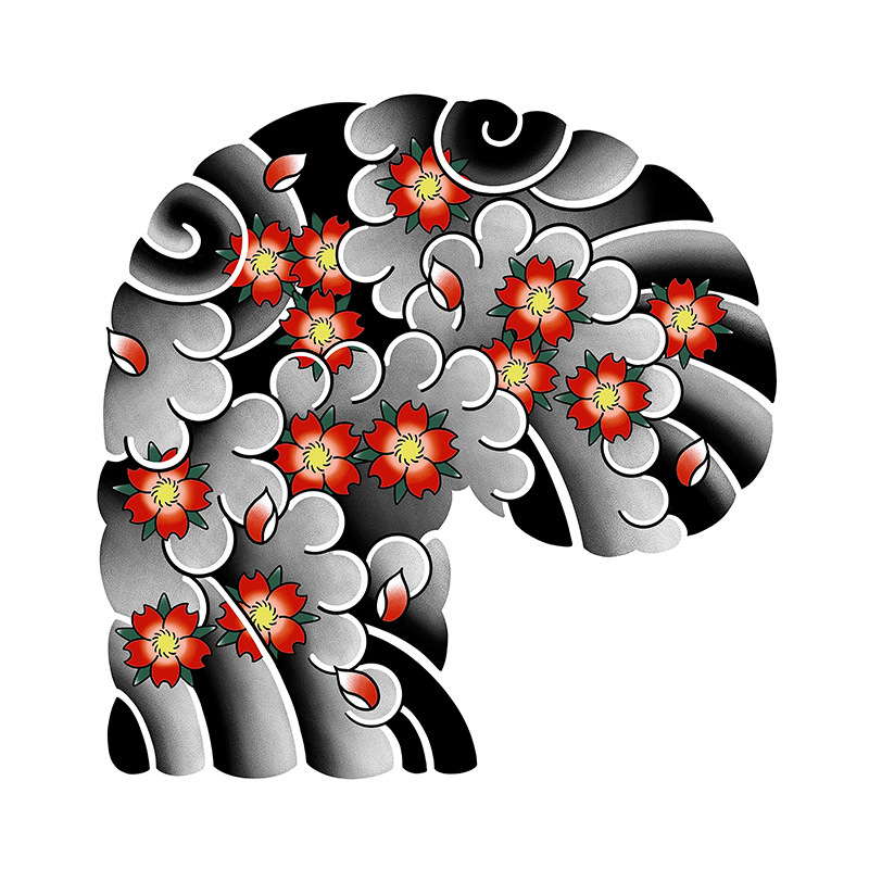 Pagaidu tetovējums uz krūtīm — ķiršu ziedu dizains, ūdens pārneses druka, ūdensdrošs, abiem dzimumiem