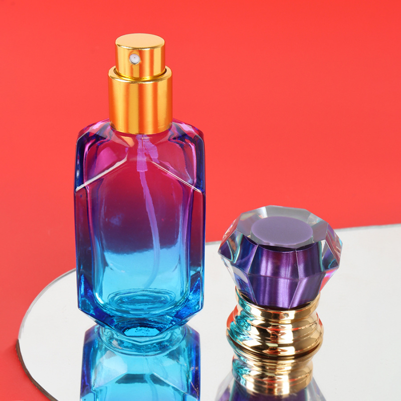 Стъклена бутилка за пръскане на парфюм с градиентен финиш, луксозна празна бутилка, персонализация налична, произход Zhejiang