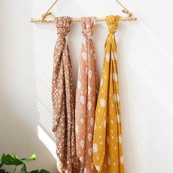 Кърпа за увиване от бамбуково влакно, 2 слоя, 3 части, за новородени