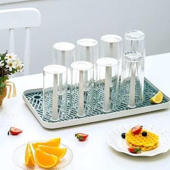 Plastmasas tējas krūzes turētājs ar invertētu nosusumu, virtuves uzglabāšanas plaukts