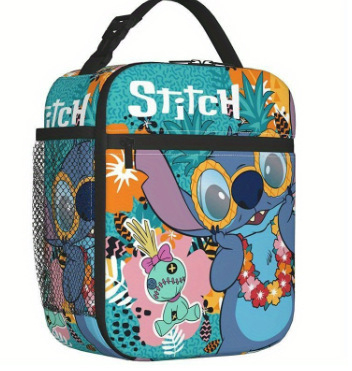 Чанта за обяд Stitch за ученици — термоизолирана, водоустойчива, ултралека, Oxford плат отвън, подплата полиестер