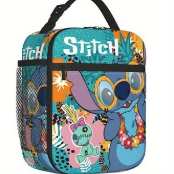 Чанта за обяд Stitch за ученици — термоизолирана, водоустойчива, ултралека, Oxford плат отвън, подплата полиестер