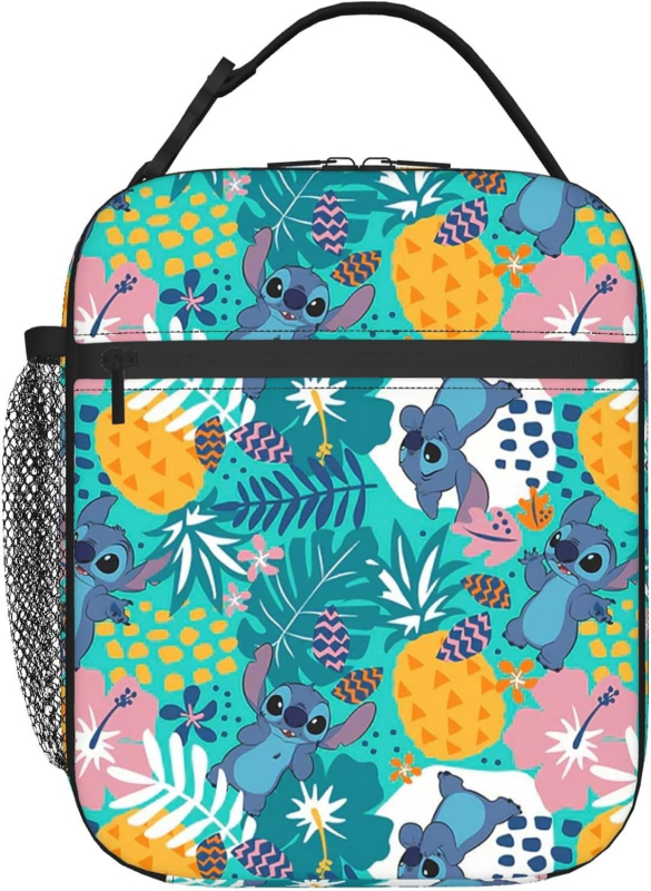 Чанта за обяд Stitch за ученици — термоизолирана, водоустойчива, ултралека, Oxford плат отвън, подплата полиестер