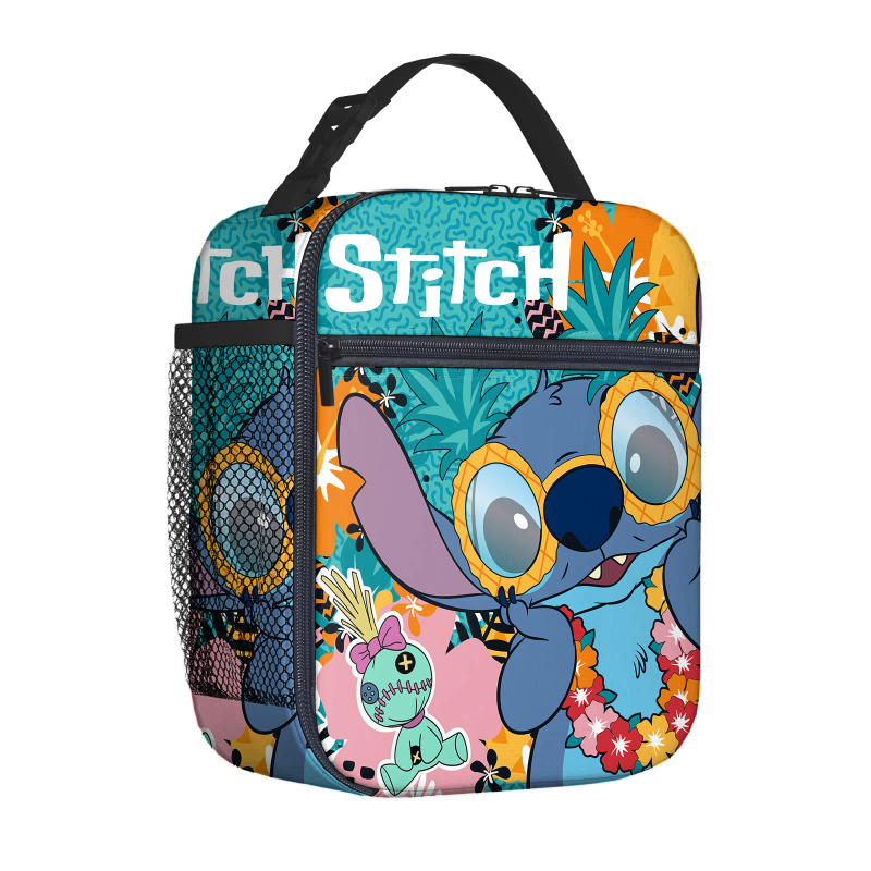 Чанта за обяд Stitch за ученици — термоизолирана, водоустойчива, ултралека, Oxford плат отвън, подплата полиестер
