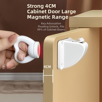 Магнитен заключващ механизъм за чекмедже – ABS, магнитно всмукване, скрит лост, детска защита, без пробиване за шкафове
