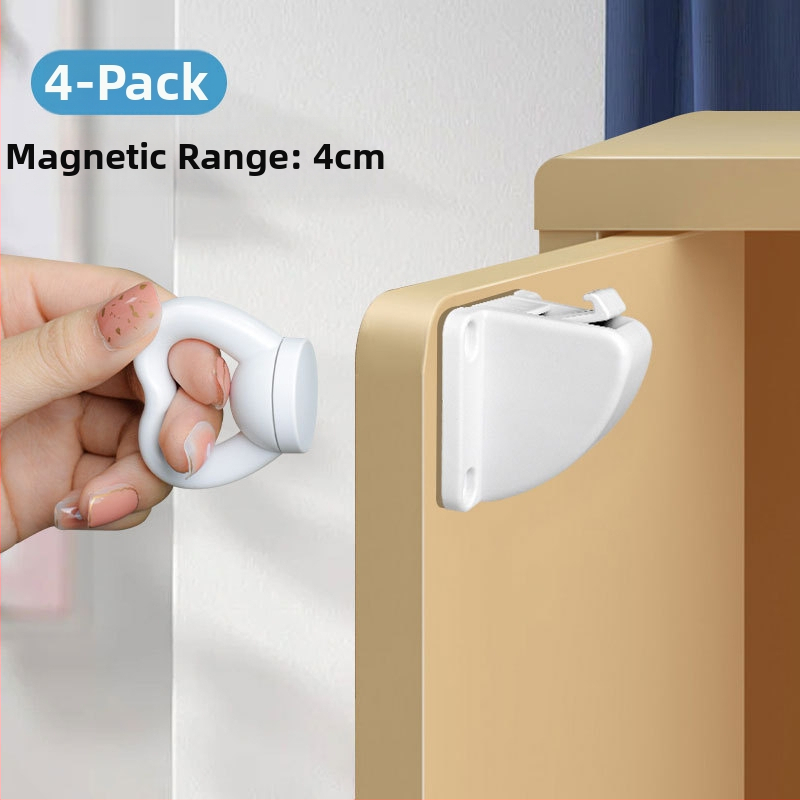 Магнитен заключващ механизъм за чекмедже – ABS, магнитно всмукване, скрит лост, детска защита, без пробиване за шкафове