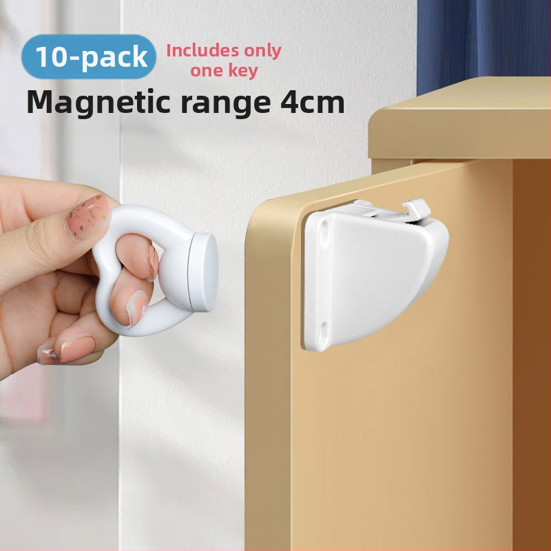 Магнитен заключващ механизъм за чекмедже – ABS, магнитно всмукване, скрит лост, детска защита, без пробиване за шкафове
