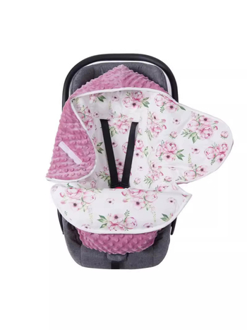Новородено: квилтирана свалдълна спална торбичка за количка – 95% памук, полиестерно пълнеж, флорален модел, подходяща за новородени до 80 см, пролет-есен-зима