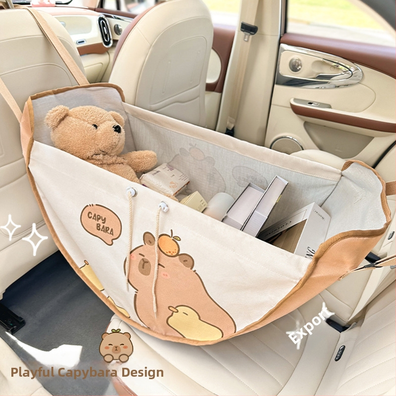 Τσαντάκι αποθήκευσης για την πλάτη του καθίσματος αυτοκινήτου, κρεμαστό, υφασμάτινο, ανθεκτικό στην πίεση, με λαβή, συμβατό με όλα τα οχήματα
