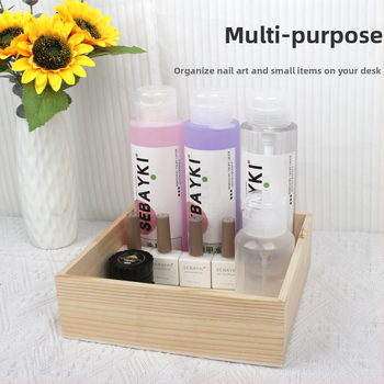 Σετ εργαλείων μανικιούρ — ιαπωνικού στυλ ξύλινο επιτραπέζιο κουτί αποθήκευσης, θήκη για γέλ πεν, οργανωτής βούρτσας σκόνης, 0,16 kg