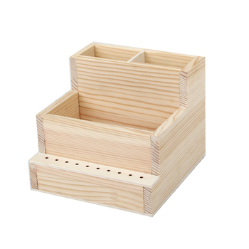 Σετ εργαλείων μανικιούρ — ιαπωνικού στυλ ξύλινο επιτραπέζιο κουτί αποθήκευσης, θήκη για γέλ πεν, οργανωτής βούρτσας σκόνης, 0,16 kg