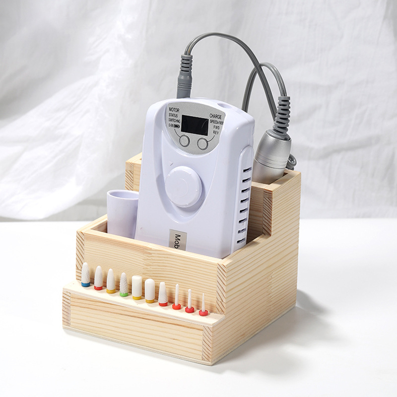 Σετ εργαλείων μανικιούρ — ιαπωνικού στυλ ξύλινο επιτραπέζιο κουτί αποθήκευσης, θήκη για γέλ πεν, οργανωτής βούρτσας σκόνης, 0,16 kg