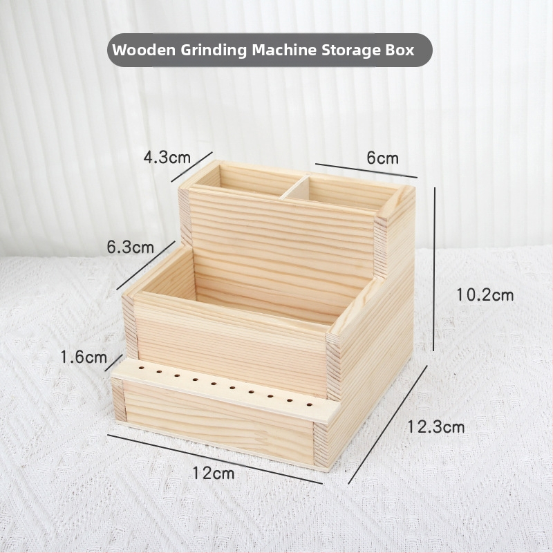 Σετ εργαλείων μανικιούρ — ιαπωνικού στυλ ξύλινο επιτραπέζιο κουτί αποθήκευσης, θήκη για γέλ πεν, οργανωτής βούρτσας σκόνης, 0,16 kg