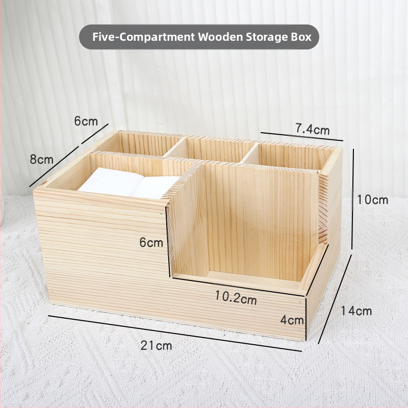 Σετ εργαλείων μανικιούρ — ιαπωνικού στυλ ξύλινο επιτραπέζιο κουτί αποθήκευσης, θήκη για γέλ πεν, οργανωτής βούρτσας σκόνης, 0,16 kg