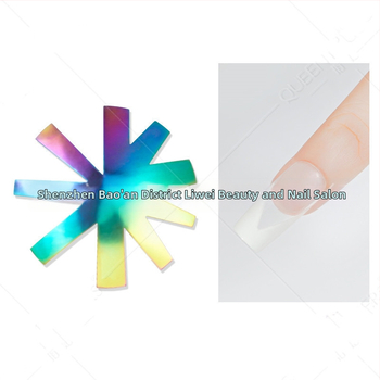 Liwei Εργαλεία μανικιούρ — Ανοξείδωτη πλάκα για γαλλικό μανικιούρ, μορφή/μοντέλο φόρμας, για δημιουργία κρυσταλλικού μανικιούρ