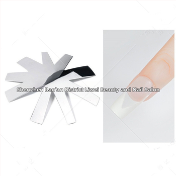 Liwei Εργαλεία μανικιούρ — Ανοξείδωτη πλάκα για γαλλικό μανικιούρ, μορφή/μοντέλο φόρμας, για δημιουργία κρυσταλλικού μανικιούρ