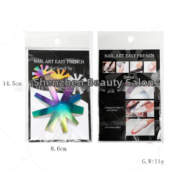 Liwei Εργαλεία μανικιούρ — Ανοξείδωτη πλάκα για γαλλικό μανικιούρ, μορφή/μοντέλο φόρμας, για δημιουργία κρυσταλλικού μανικιούρ