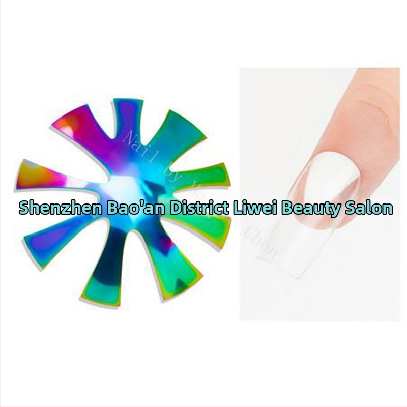 Liwei Εργαλεία μανικιούρ — Ανοξείδωτη πλάκα για γαλλικό μανικιούρ, μορφή/μοντέλο φόρμας, για δημιουργία κρυσταλλικού μανικιούρ