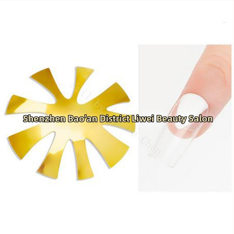 Liwei Εργαλεία μανικιούρ — Ανοξείδωτη πλάκα για γαλλικό μανικιούρ, μορφή/μοντέλο φόρμας, για δημιουργία κρυσταλλικού μανικιούρ