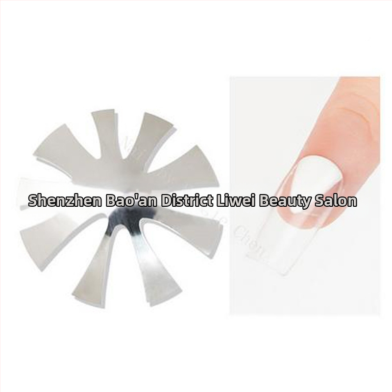 Liwei Εργαλεία μανικιούρ — Ανοξείδωτη πλάκα για γαλλικό μανικιούρ, μορφή/μοντέλο φόρμας, για δημιουργία κρυσταλλικού μανικιούρ