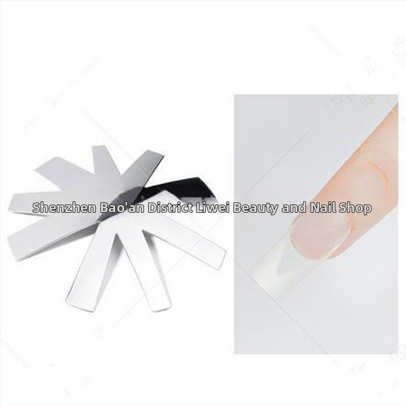 Liwei Εργαλεία μανικιούρ — Ανοξείδωτη πλάκα για γαλλικό μανικιούρ, μορφή/μοντέλο φόρμας, για δημιουργία κρυσταλλικού μανικιούρ